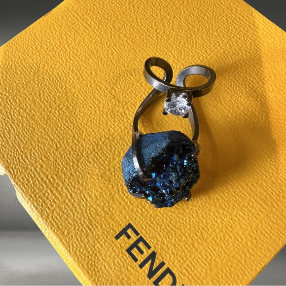 Original Fendi Authentic Designer Cocktail Ring size 7 - Picture 2 of 5